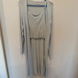 Abercrombie Light Blue Ribbed Duster Set